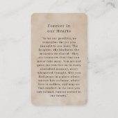 "Forever in our Hearts" Tree of Life Photo Prayer  名刺 (裏面)