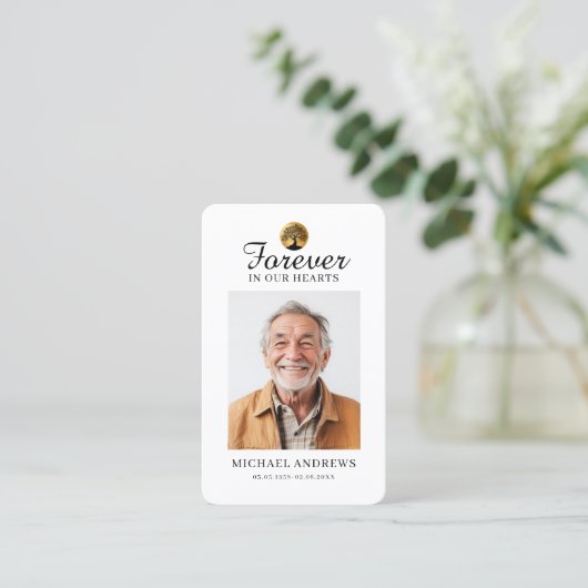 "Forever in our Hearts" Tree of Life Photo Prayer  名刺 (スタンド正面)