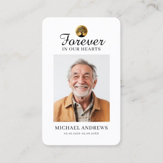 "Forever in our Hearts" Tree of Life Photo Prayer  名刺 (正面)