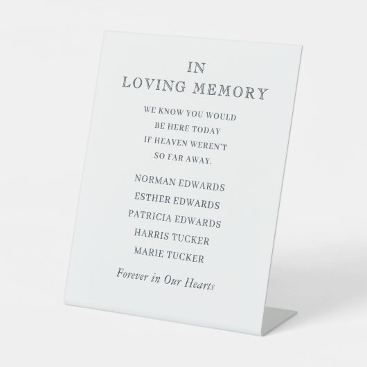 Forever In Our Hearts Wedding Memorial Names Bride 台座サイン (正面)