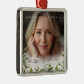 Forever In Our Hearts White Roses Remembrance メタルオーナメント (右)