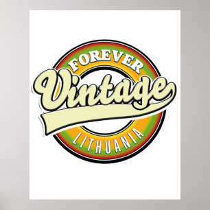Forever lithuania vintage logo. ポスター