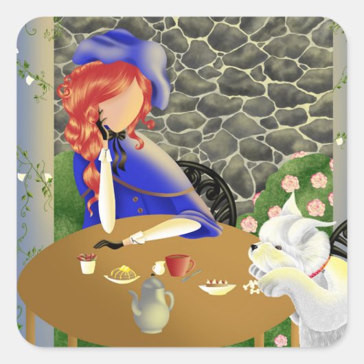 Forever Love心温まるステッカー スクエアシール (正面)