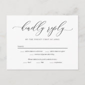 Forever Love編集可能カラーRSVP返信カード ポストカード (正面)