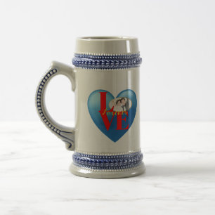 Forever Love」フォトマパーソナライズされたグ ビールジョッキ