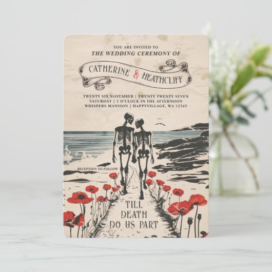 Forever Love by the Sea Wedding Invitation 招待状 (スタンド正面)