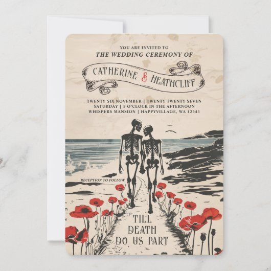 Forever Love by the Sea Wedding Invitation 招待状 (正面)