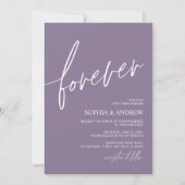 Forever Love Dusty Purple Minimalist 結婚's 招待状 (正面)
