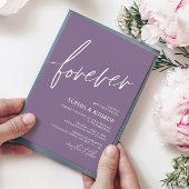 Forever Love Dusty Purple Minimalist 結婚's 招待状