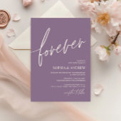 Forever Love Dusty Purple Minimalist 結婚's 招待状