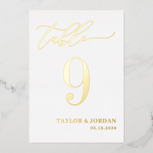 Forever Love FOIL編集可能カラーテーブル番号 箔招待状 (正面)