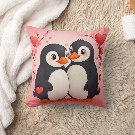 Forever Love Penguin Love クッション (ブランケット)