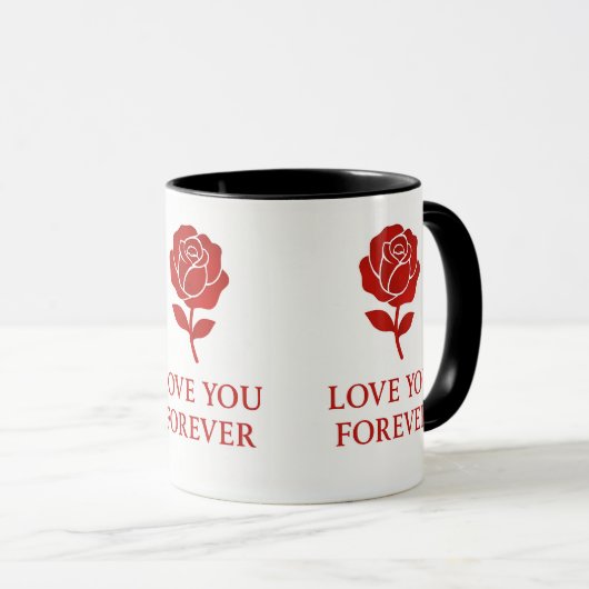 Forever Love Rose Graphic Creating Warm Valentine  マグカップ (正面右)
