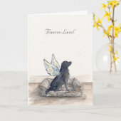 Forever Loved Angel Dog Pet Memorial Sympathy カード (黄色い花)