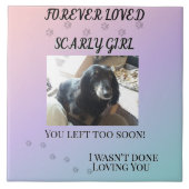 Forever Loved Custom Pet Photo and Name Memorial タイル (正面)