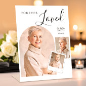 Forever Loved Funeral Minimalist Photo Collage  台座サイン