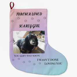 Forever Loved Holiday Pawprints Tribute ラージクリスマスストッキング
