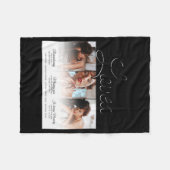 Forever Loved Memorial 3 Photo Memorial フリースブランケット (正面(横))