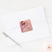 “Forever Loved Mom – Heartfelt Floral sticker スクエアシール (封筒)