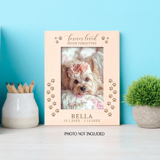 Forever Loved Never Forgotten Dog Paws レーザー彫刻フレーム