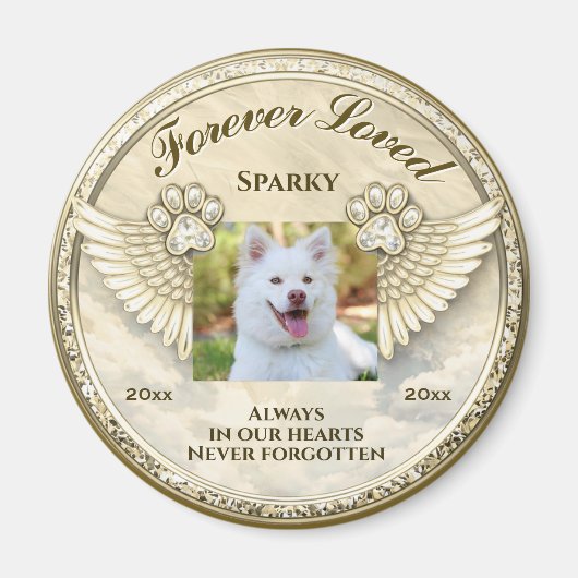 Forever Loved Paw Wings Design マグネット (正面)