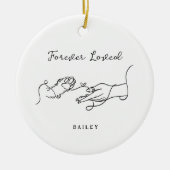 Forever Loved Pet Memorial Dog Cat Paw Print Photo セラミックオーナメント (正面)