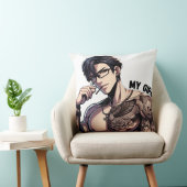 Forever Mine – 熱いアニメの入れ墨をした男の枕 クッション (椅子)