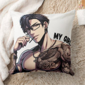 Forever Mine – 熱いアニメの入れ墨をした男の枕 クッション (ブランケット)