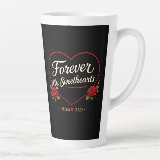 Forever Mom And Dad Valentine Mug-Mom Dad Lover カフェラテマグ (右)