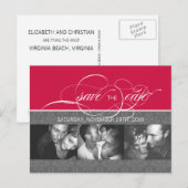 Forever More SAVE THE DATEフォトポストカード：さくらんぼ 案内ポストカード (正面/裏面)