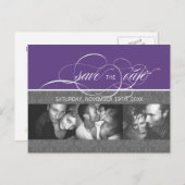 Forever More SAVE THE DATEフォトポストカード：プラム 案内ポストカード (正面/裏面)