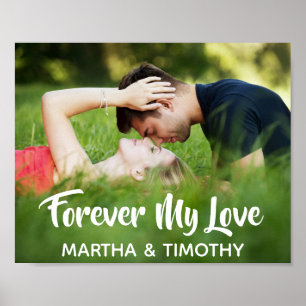 Forever My Love Scriptカジュアル写パーソナライズされた真 ポスター