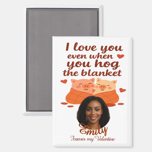 'Forever my Valentine' Personalized Magnet マグネット (正面/裏面)