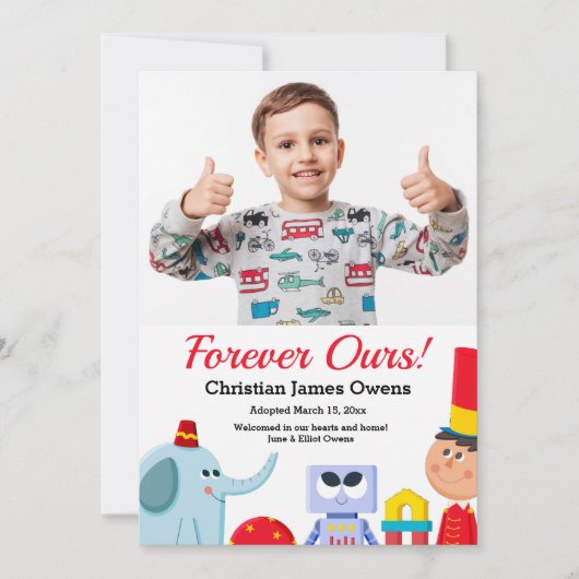 Forever Our Adoption Photoの発表 案内状 (正面)