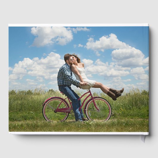 Forever Overlayホワイトスクリプトフォト結婚ズ ゲストブック (裏面)