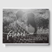 Forever Overlayホワイトスクリプトフォト結婚ズ ゲストブック (正面)
