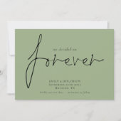 Forever QR Code Sage Greenに決定されたミニマル セーブザデート (正面)