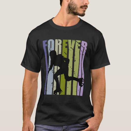 Forever Retro Roller Skating Motivational Inspirin Tシャツ (正面)