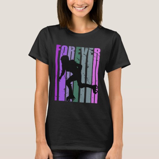 Forever Retro Roller Skating Pretty Roller Girls C Tシャツ (正面)