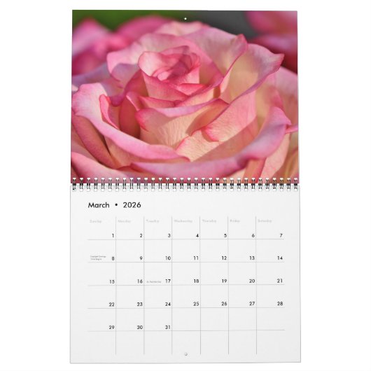 Forever Roses Calendar カレンダー (3月 2026)