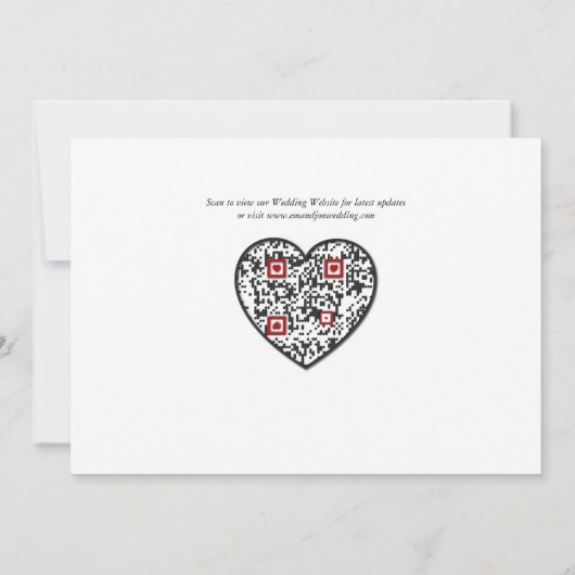 Forever Script 2写真に決定WebサイトQRコード セーブザデート (裏面)