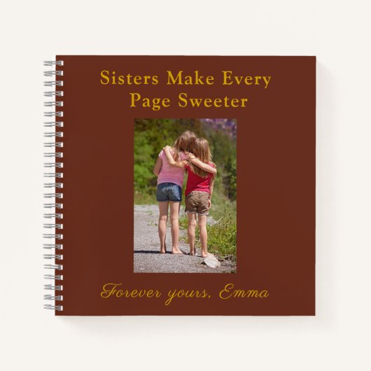 Forever Sisters – Custom Photo Notebook Gift ノートブック (正面)