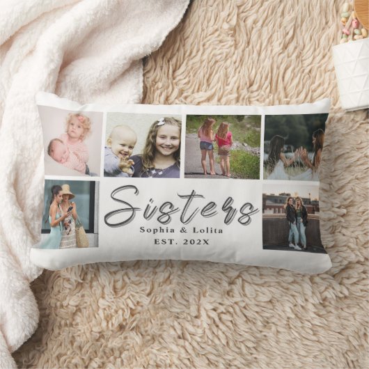 Forever Sisters – Personalized Photo Pillow ランバークッション (ブランケット)