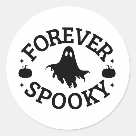 Forever Spooky Halloween Sticker ラウンドシール (正面)