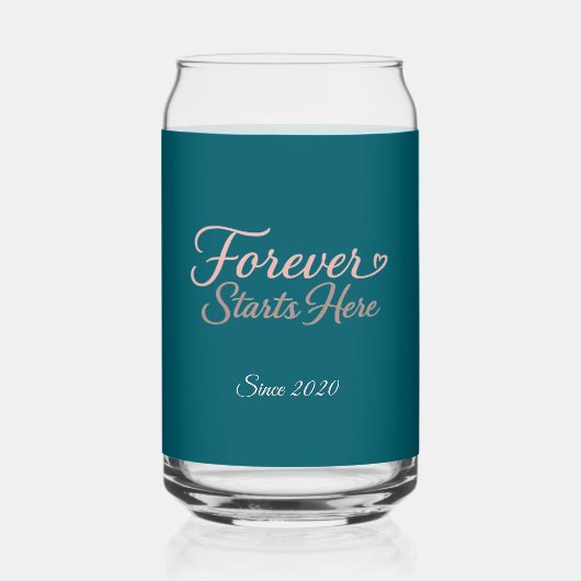 Forever Starts Here Custom Date  ガラス缶 (正面)