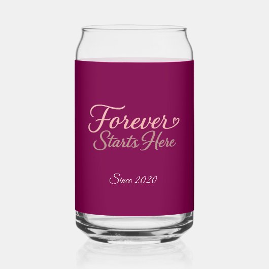 Forever Starts Here Custom Date  ガラス缶 (正面)