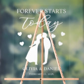 Forever Starts Today Personalized Wedding アクリルサイン (ニュートラル)