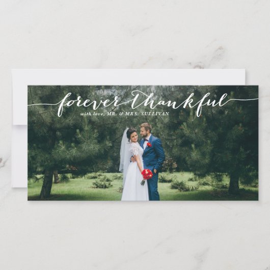 Forever Thank Hand Lettered'結婚s Thank You I サンキューカード (正面)