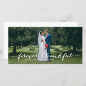 Forever Thank Hand Lettered 結婚's Thank You サンキューカード (正面/裏面)