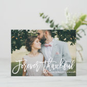 Forever Thank Hand Lettered 結婚's Thank You サンキューカード (スタンド正面)